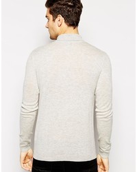 grauer Pullover mit einem Schalkragen von Asos