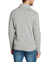 grauer Pullover mit einem Schalkragen von Crew Clothing