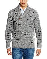 grauer Pullover mit einem Schalkragen von El Ganso