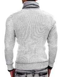 grauer Pullover mit einem Schalkragen von INDICODE