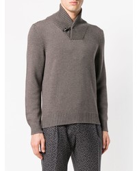 grauer Pullover mit einem Schalkragen von Fay