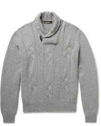 grauer Pullover mit einem Schalkragen von Loro Piana