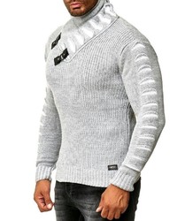 grauer Pullover mit einem Schalkragen von RUSTY NEAL