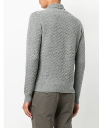 grauer Pullover mit einem Schalkragen von Zanone