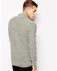 grauer Pullover mit einem Schalkragen von Eleven Paris