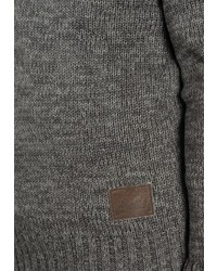 grauer Pullover mit einem Schalkragen von Solid