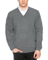 grauer Pullover mit einem V-Ausschnitt von Alan Paine