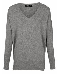 grauer Pullover mit einem V-Ausschnitt von ASHLEY BROOKE by Heine
