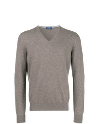 grauer Pullover mit einem V-Ausschnitt von Barba