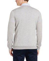 grauer Pullover mit einem V-Ausschnitt von Ben Sherman