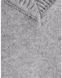 grauer Pullover mit einem V-Ausschnitt von Bexleys man