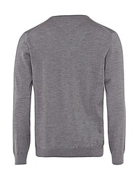 grauer Pullover mit einem V-Ausschnitt von Brax