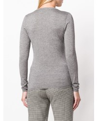 grauer Pullover mit einem V-Ausschnitt von Snobby Sheep