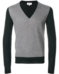 grauer Pullover mit einem V-Ausschnitt von Brioni