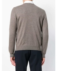 grauer Pullover mit einem V-Ausschnitt von Barba