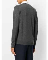 grauer Pullover mit einem V-Ausschnitt von Ps By Paul Smith