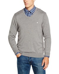 grauer Pullover mit einem V-Ausschnitt von Cortefiel