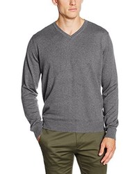 grauer Pullover mit einem V-Ausschnitt von Cortefiel