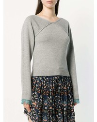 grauer Pullover mit einem V-Ausschnitt von Chloé