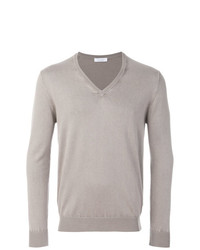 grauer Pullover mit einem V-Ausschnitt von Cruciani