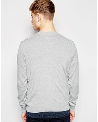 grauer Pullover mit einem V-Ausschnitt von Farah