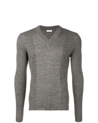 grauer Pullover mit einem V-Ausschnitt von Dirk Bikkembergs