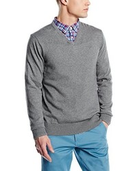 grauer Pullover mit einem V-Ausschnitt von Dockers