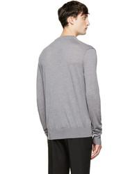 grauer Pullover mit einem V-Ausschnitt von Dolce & Gabbana
