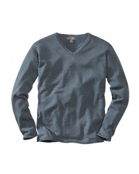 grauer Pullover mit einem V-Ausschnitt von Eddie Bauer