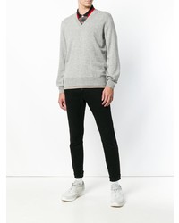 grauer Pullover mit einem V-Ausschnitt von Maison Margiela