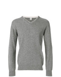 grauer Pullover mit einem V-Ausschnitt von Eleventy