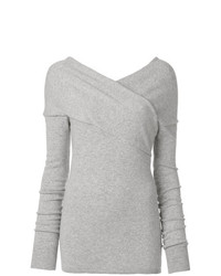 grauer Pullover mit einem V-Ausschnitt von Emilio Pucci