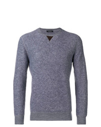 grauer Pullover mit einem V-Ausschnitt von Ermenegildo Zegna