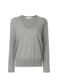 grauer Pullover mit einem V-Ausschnitt von Fabiana Filippi