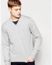 grauer Pullover mit einem V-Ausschnitt von Farah
