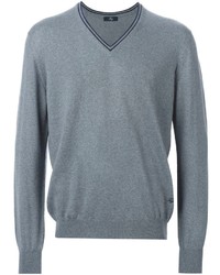 grauer Pullover mit einem V-Ausschnitt von Fay