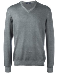 grauer Pullover mit einem V-Ausschnitt von Fay
