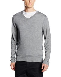 grauer Pullover mit einem V-Ausschnitt von Filippa K