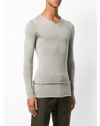 grauer Pullover mit einem V-Ausschnitt von Rick Owens