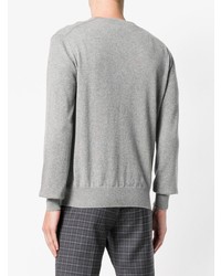 grauer Pullover mit einem V-Ausschnitt von Loro Piana