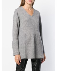 grauer Pullover mit einem V-Ausschnitt von Hemisphere