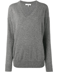 grauer Pullover mit einem V-Ausschnitt von Frame