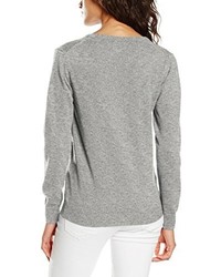 grauer Pullover mit einem V-Ausschnitt von GANT
