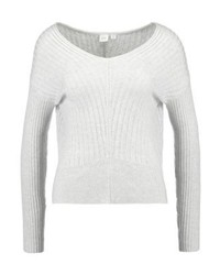 grauer Pullover mit einem V-Ausschnitt von Gap