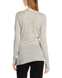 grauer Pullover mit einem V-Ausschnitt von Gestuz