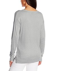 grauer Pullover mit einem V-Ausschnitt von Gestuz