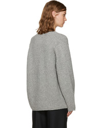 grauer Pullover mit einem V-Ausschnitt von Acne Studios