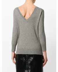 grauer Pullover mit einem V-Ausschnitt von Isabel Marant Etoile