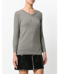 grauer Pullover mit einem V-Ausschnitt von Isabel Marant Etoile