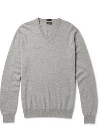 grauer Pullover mit einem V-Ausschnitt von J.Crew